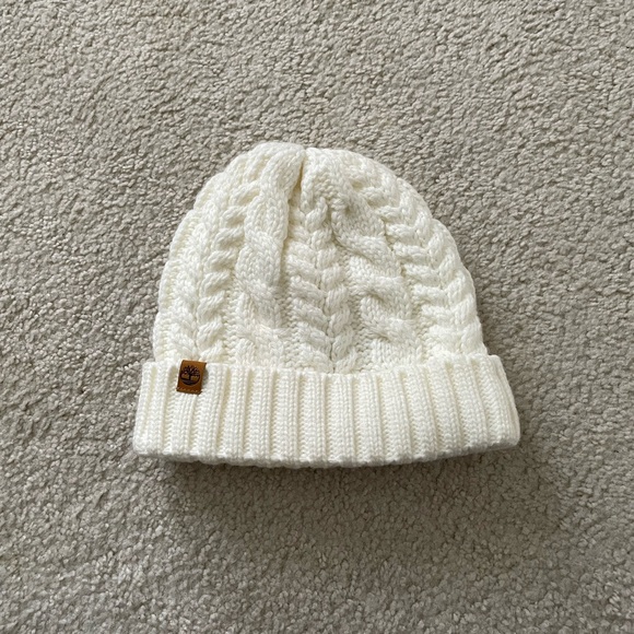 Timberland White Cable Knit Beanie - Picture 1 of 2